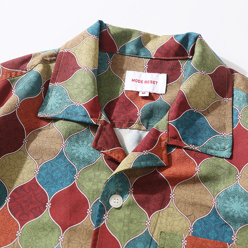 Retro Aloha Print Short Sleeve Shirt