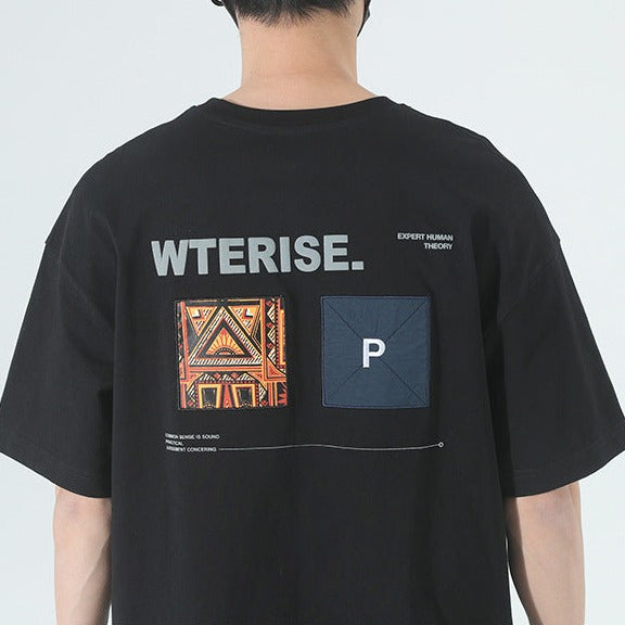 Simple alphabet print T-shirt