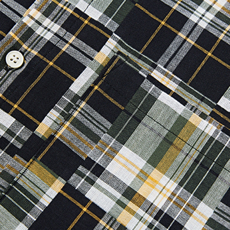 Check lapel printed shirt