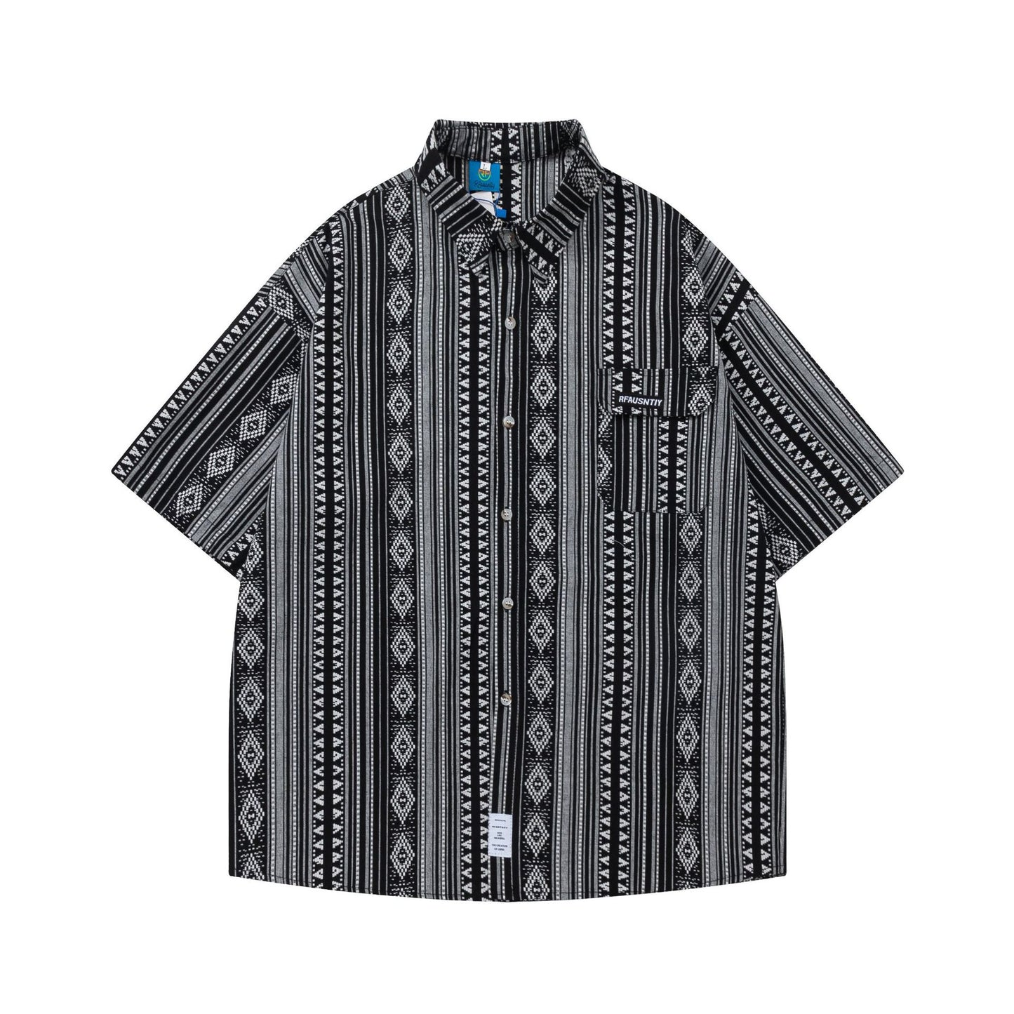 Ethnic geometric print shirt