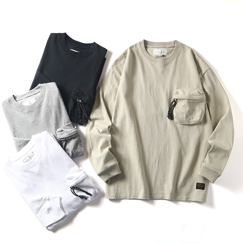 Heavyweight three-dimensional pocket long T-shirt