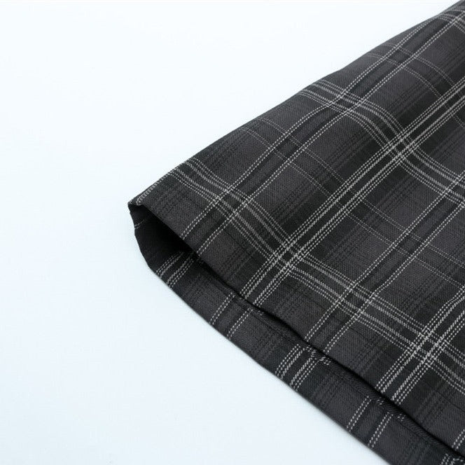 Embroidered polo shirt, checked short-sleeved shirt