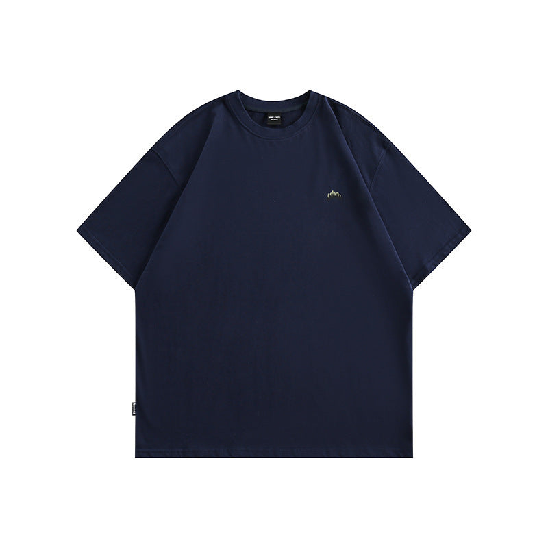 Mountain print loose short sleeve T-shirt