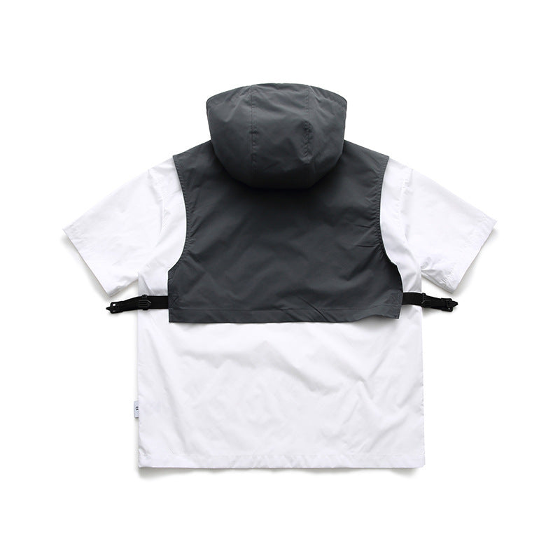 Faux Two-Piece Hooded T-Shirt