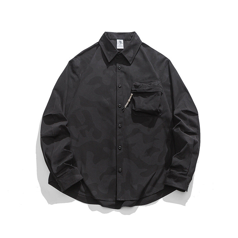 Camouflage work shirt with three-dimensional pocket