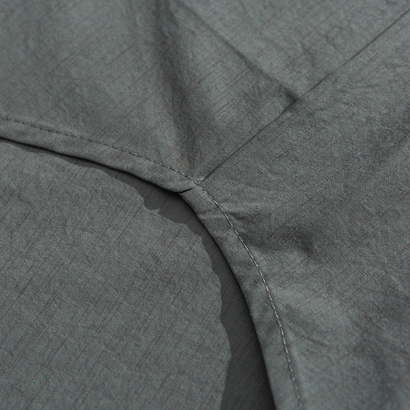 Functional pocket plain retro long sleeve shirt