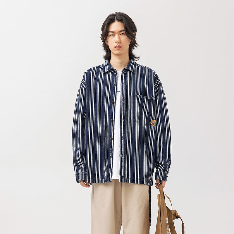 Classic striped long-sleeved shirt
