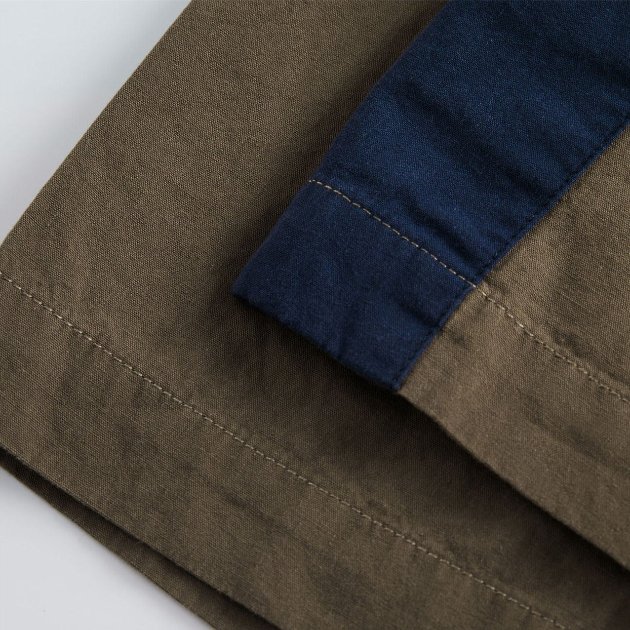Color-block patch multi-pocket work shirt
