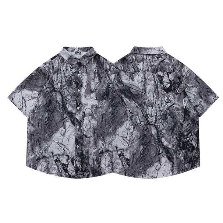Tie-dye gradient short sleeve shirt