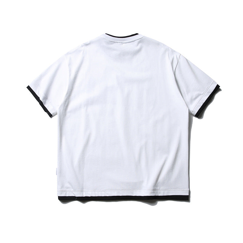 Contrast Fake Two-Piece T-Shirt