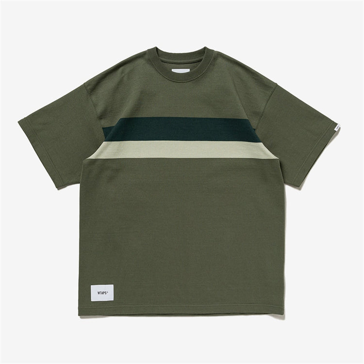 Striped color combination short sleeve T-shirt