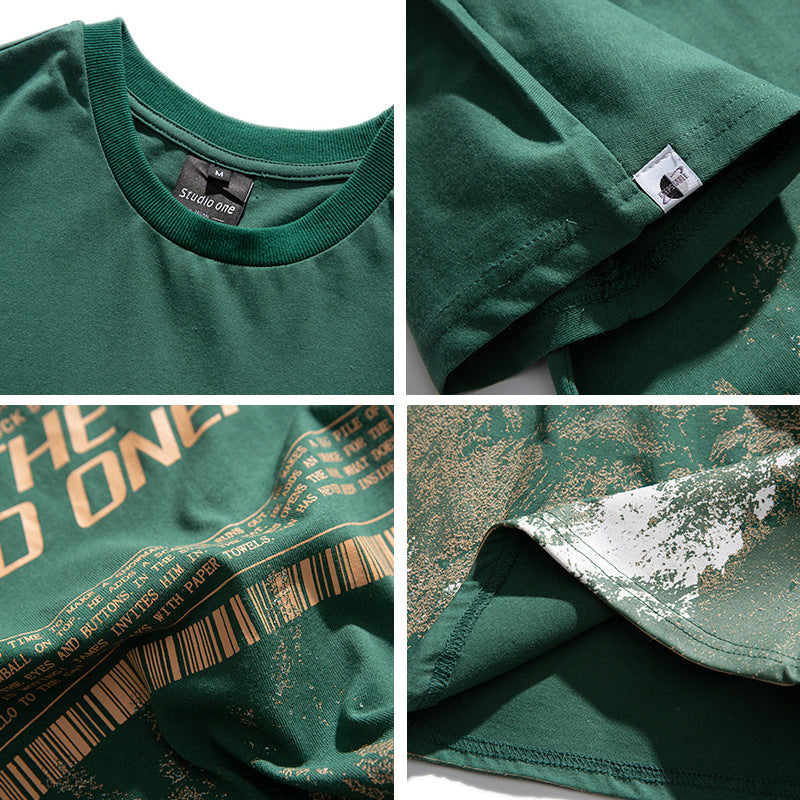 Gradient Print Casual Oversized Cotton T-Shirt