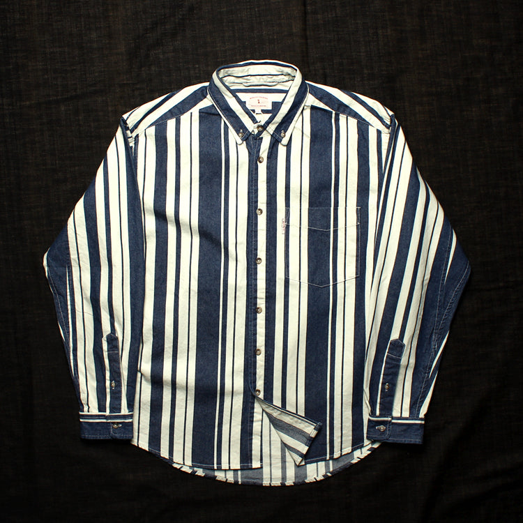 Colorful striped cotton denim shirt