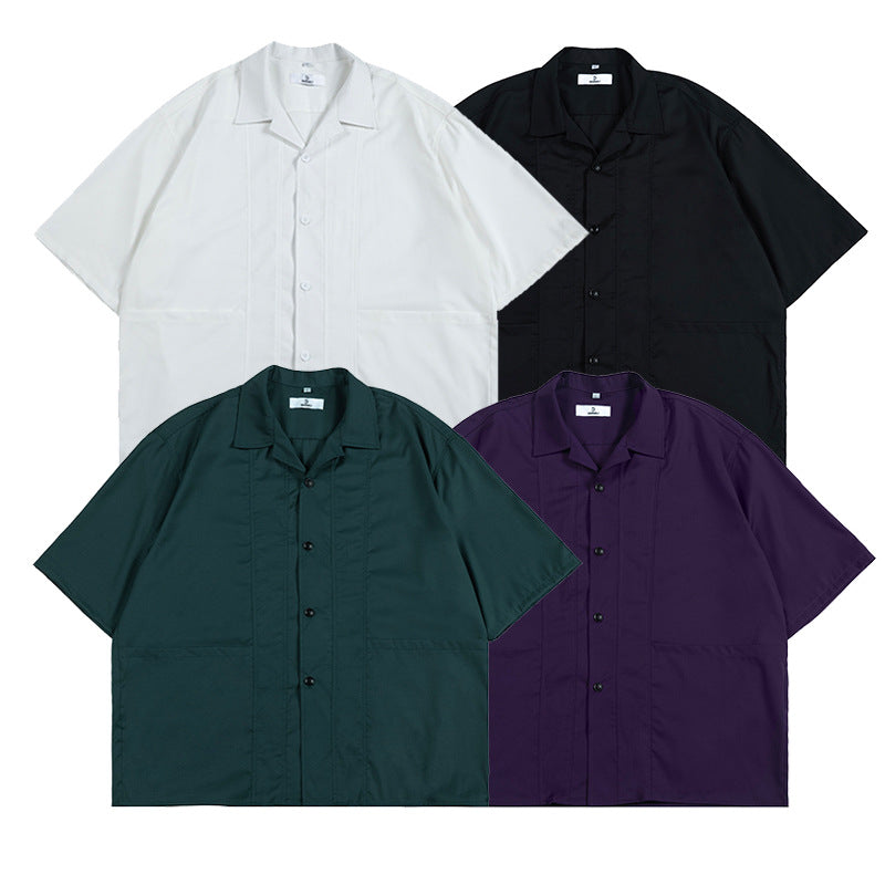 Non-iron big pocket Cuban shirt