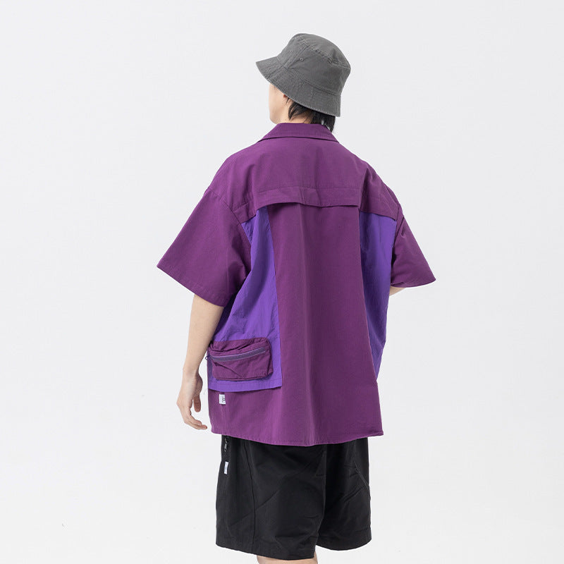 New for summer: Short-sleeved shirt with pockets and matching colors