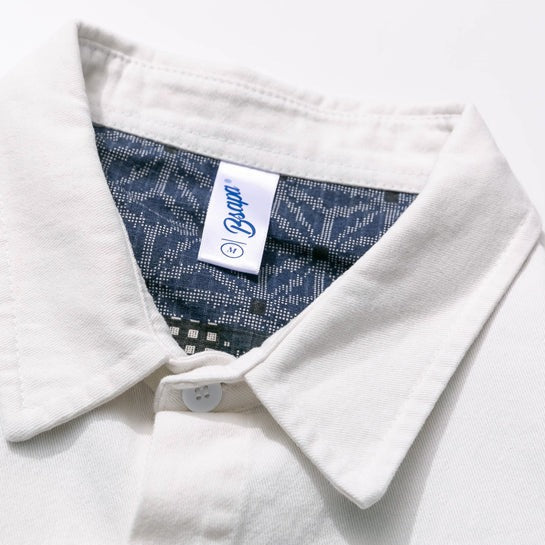 Ethnic-style white long-sleeved shirt