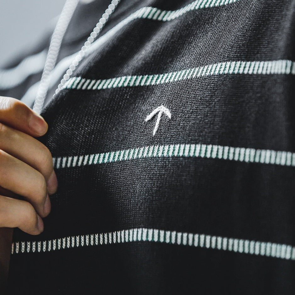American casual thin striped knit T-shirt