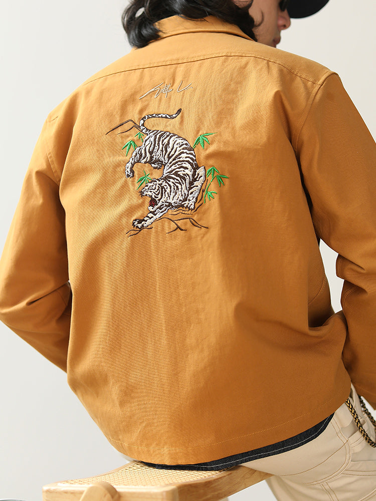Yokosuka tiger head embroidery souvenir shirt jacket