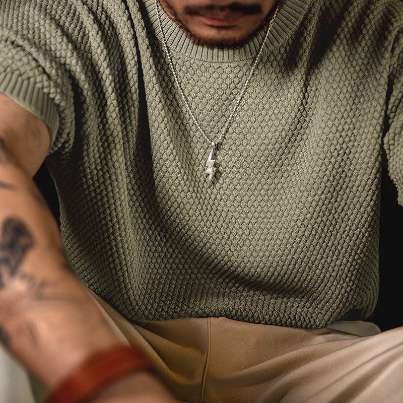 Heavyweight Pineapple Pile Knit Tee