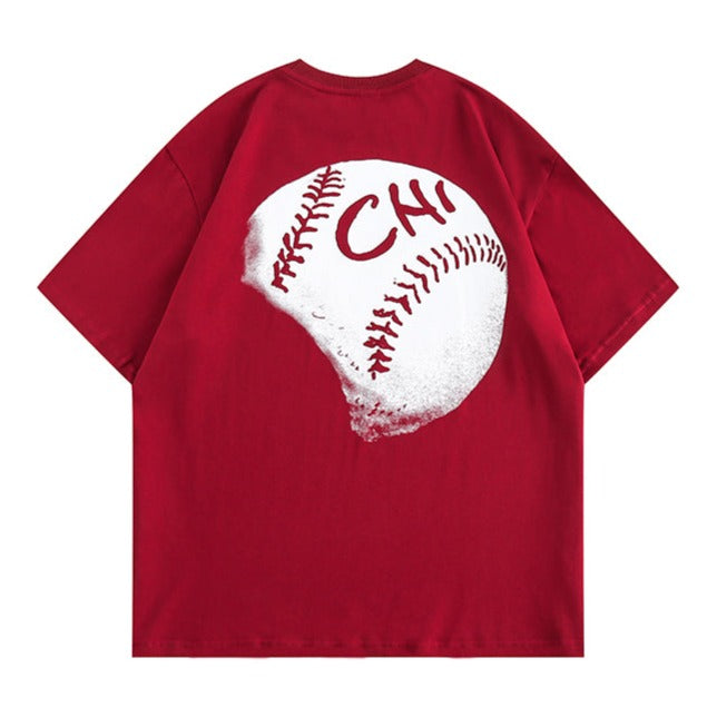 Baseball Print Cotton T-Shirt