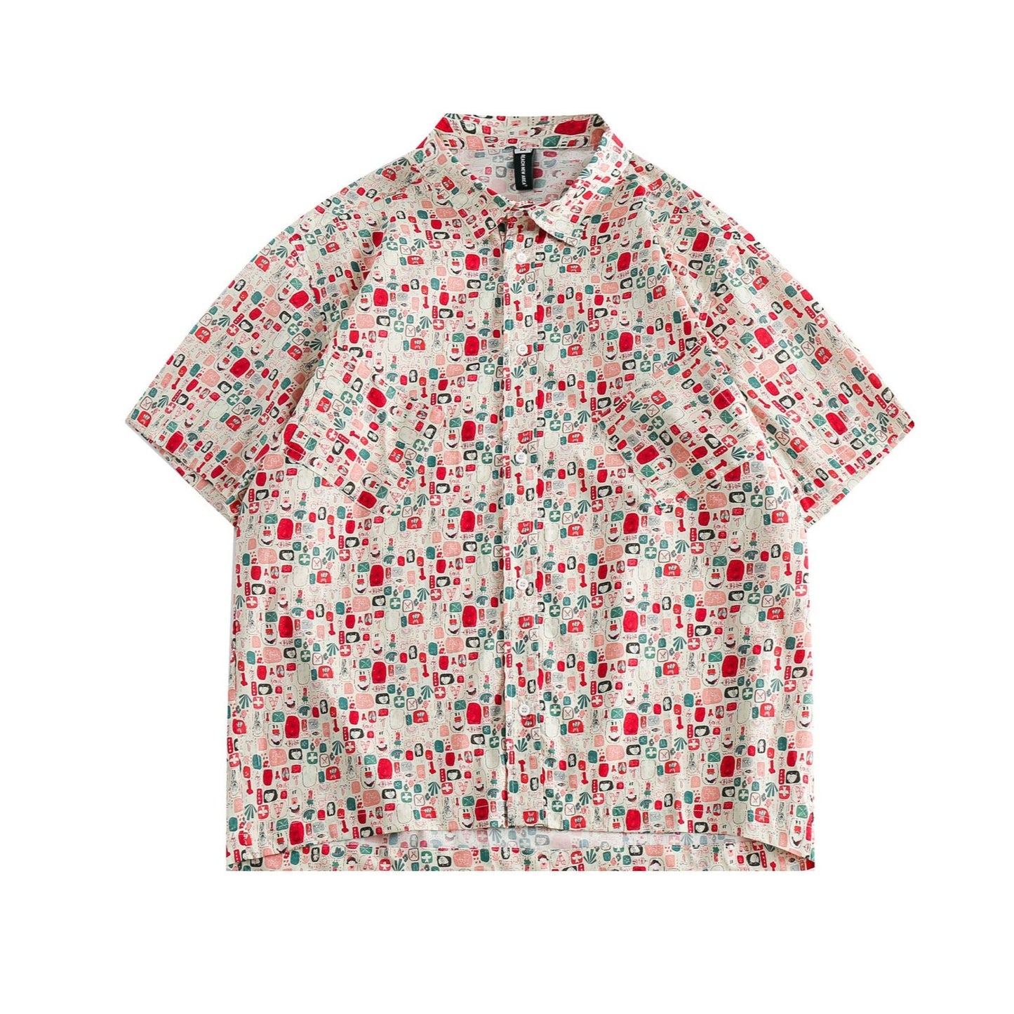 Harajuku Street Print Short Sleeve Shirt