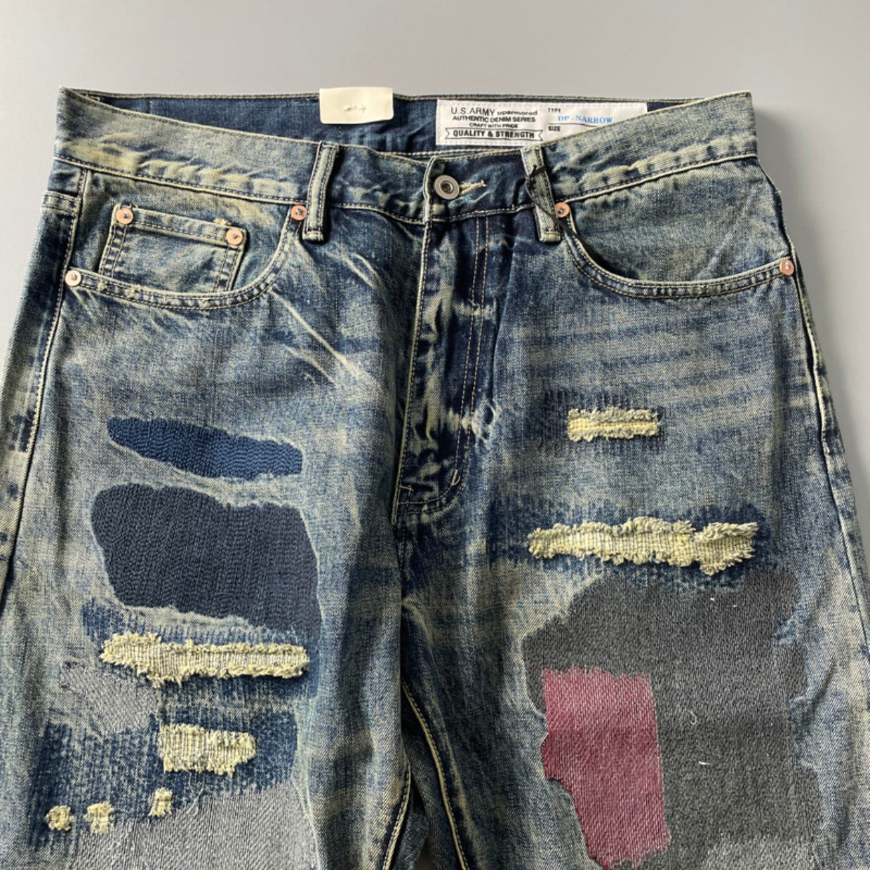 HANDMADE PATCHWORK DENIM PANTS