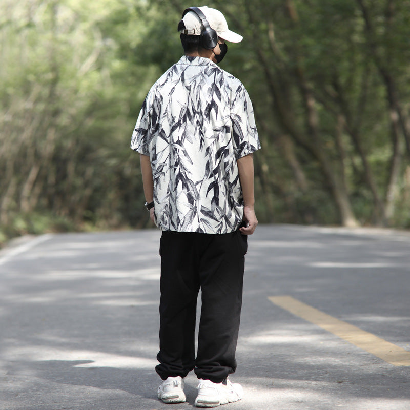 cityboy outdoor loose botanical print shirt