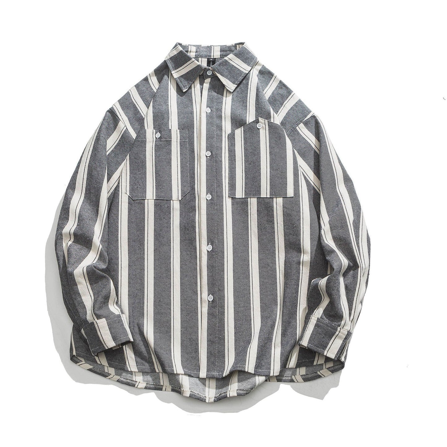 Retro striped grey long sleeve shirt