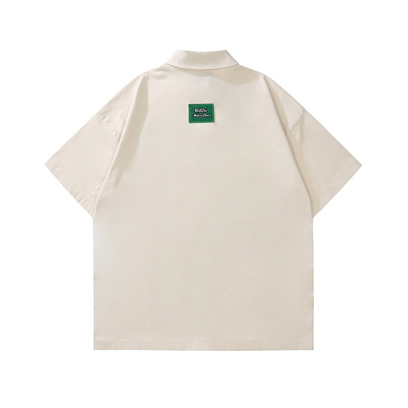 Retro Alphabet Short Sleeve Shirt