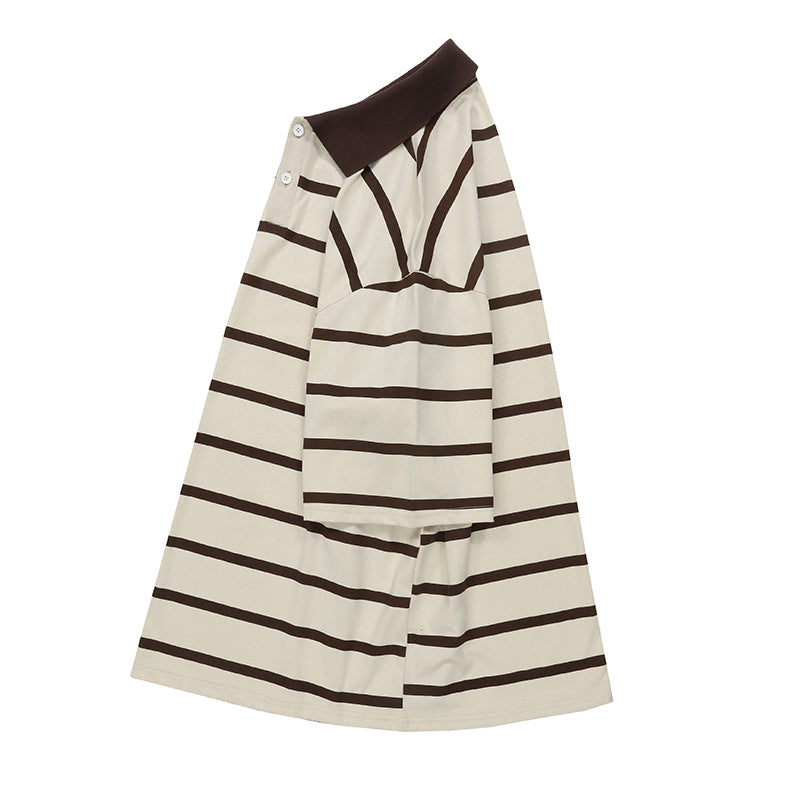 Classic horizontal striped polo shirt