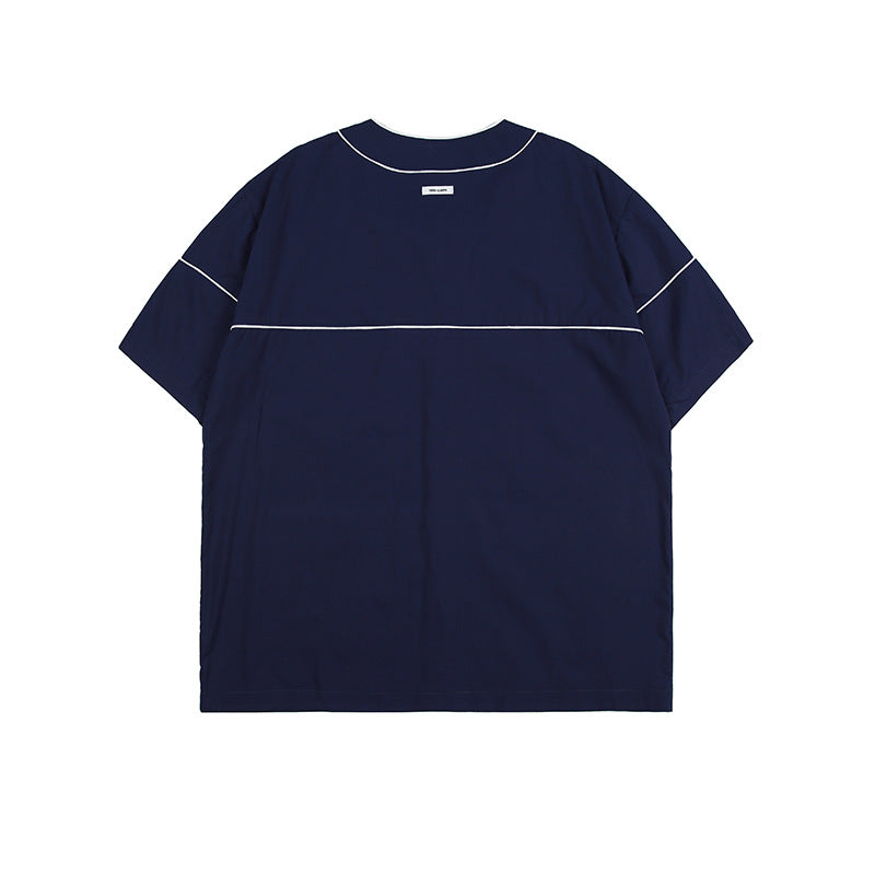 Fashionable retro color combination short sleeve T-shirt