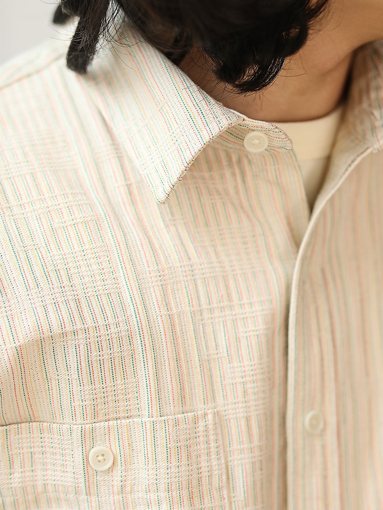 Four-color yarn dyed heavyweight work shirt