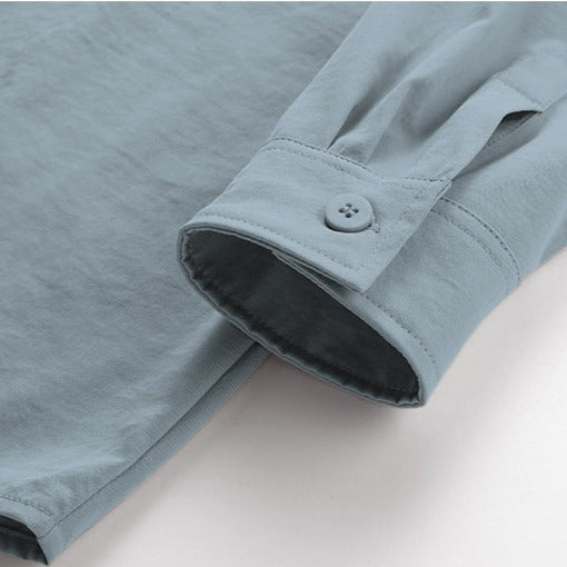 Retro switching fashion long sleeve shirt