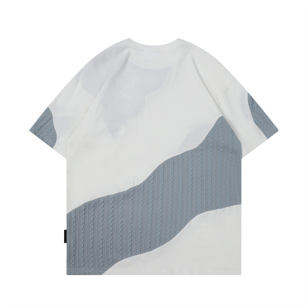 人気不規則切り替えTシャツ