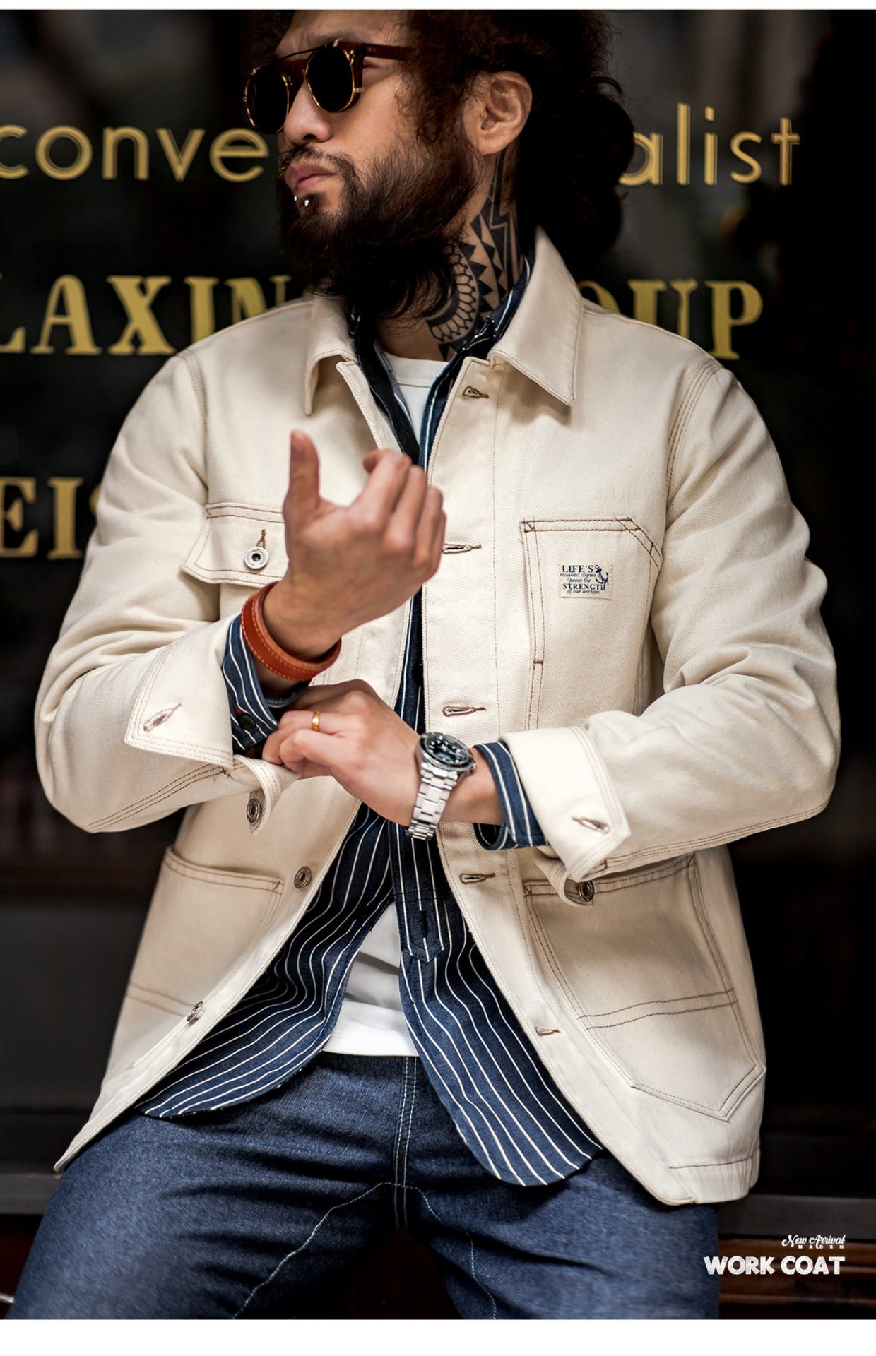 Heavyweight Natural Cotton Sail Work Jacket