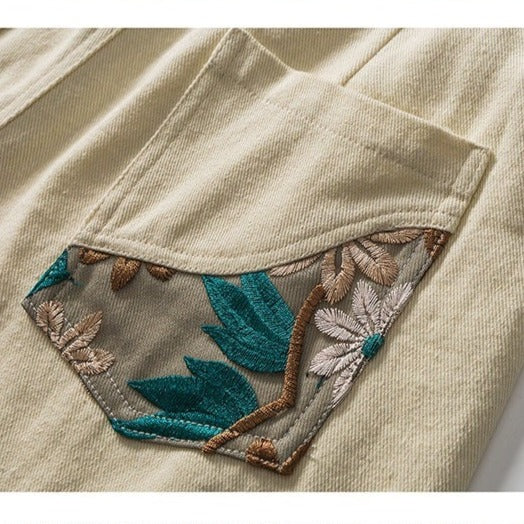 Ethnic Embroidered Retro Shorts