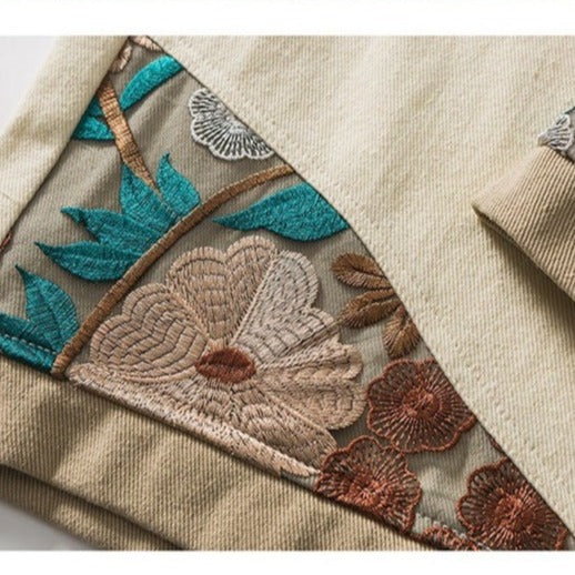 Ethnic Embroidered Retro Shorts