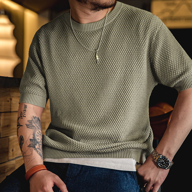 Heavyweight Pineapple Pile Knit Tee