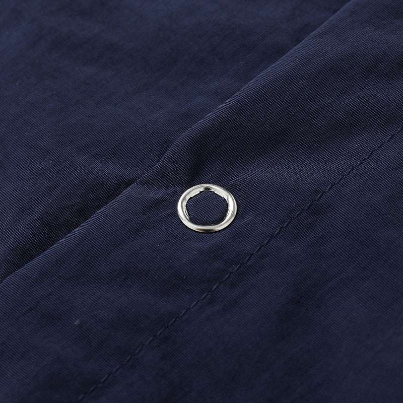 Fashionable plain long-sleeved shirt with pocket
