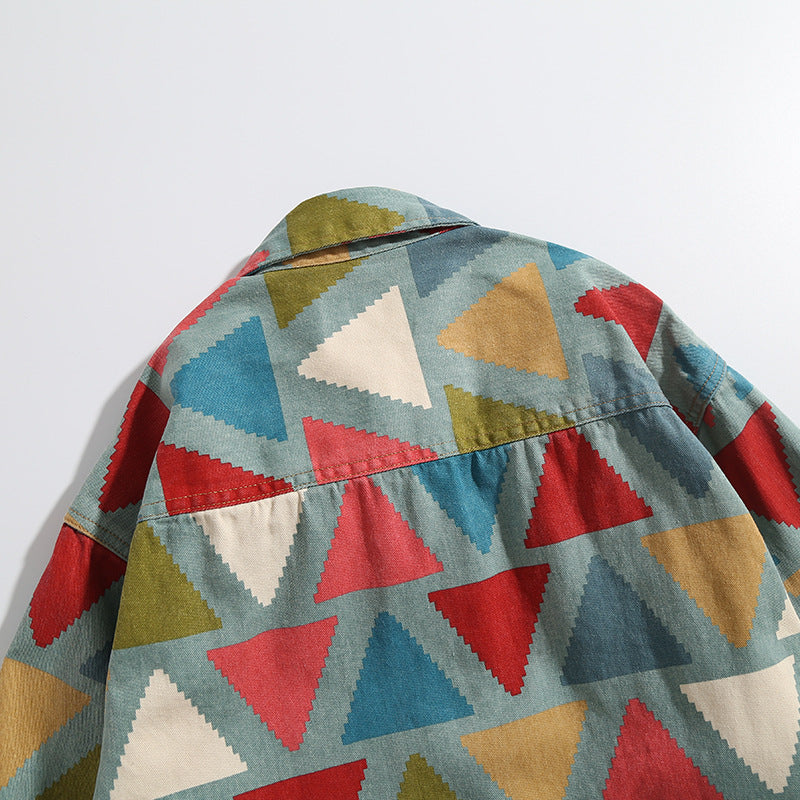 Colorful triangle pattern shirt