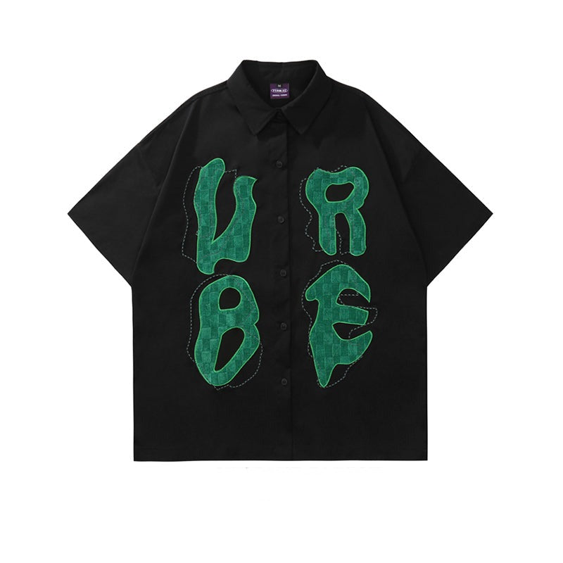 Retro Alphabet Short Sleeve Shirt