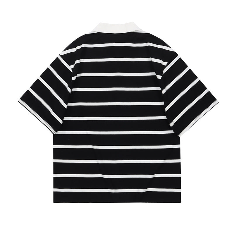 Classic horizontal striped polo shirt