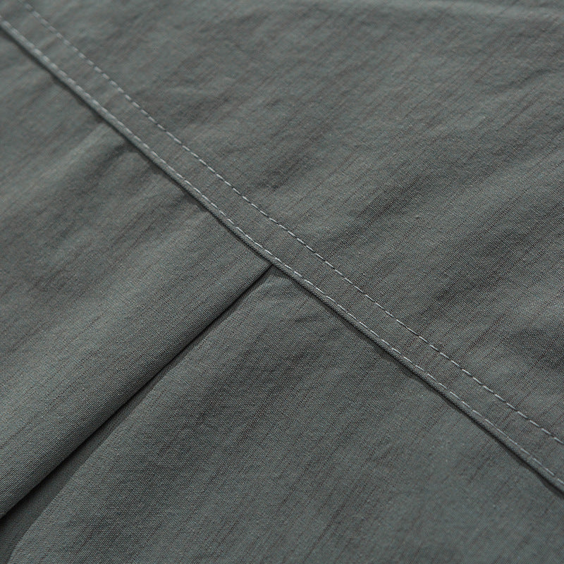 Functional pocket plain retro long sleeve shirt