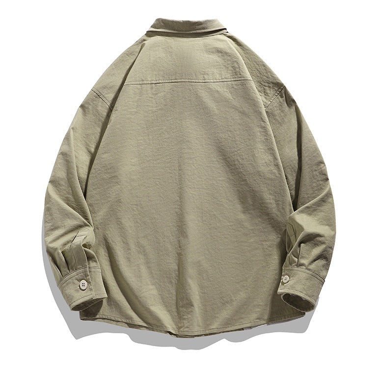 Retro switching fashion long sleeve shirt