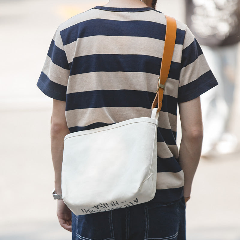 Leather strap Heavyweight cotton canvas bag-in-bag