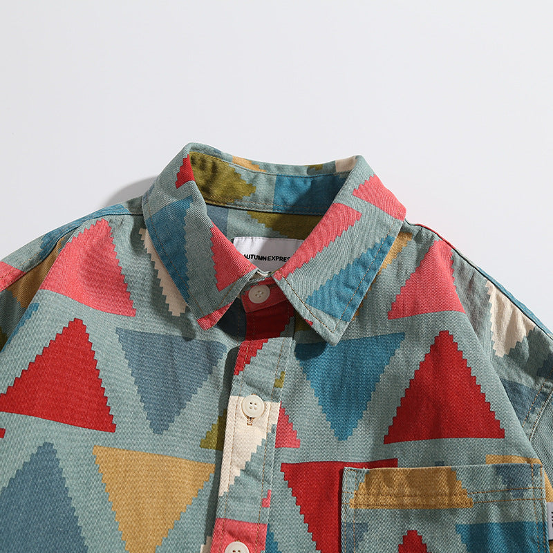 Colorful triangle pattern shirt