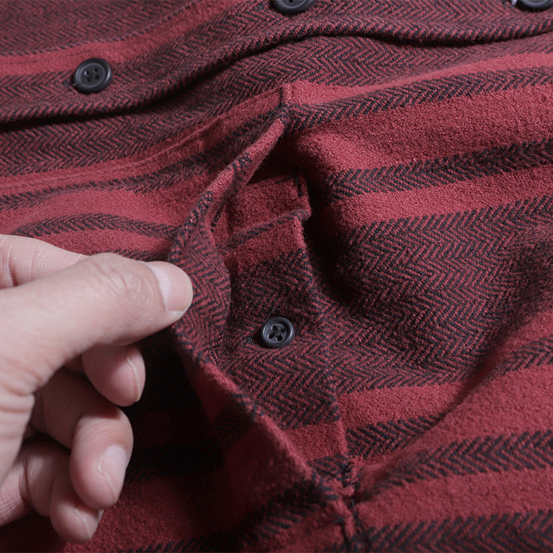 Herringbone striped work shirt