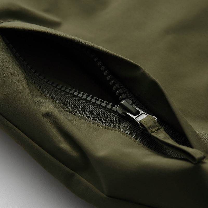 Panel collar waist drawstring T-shirt