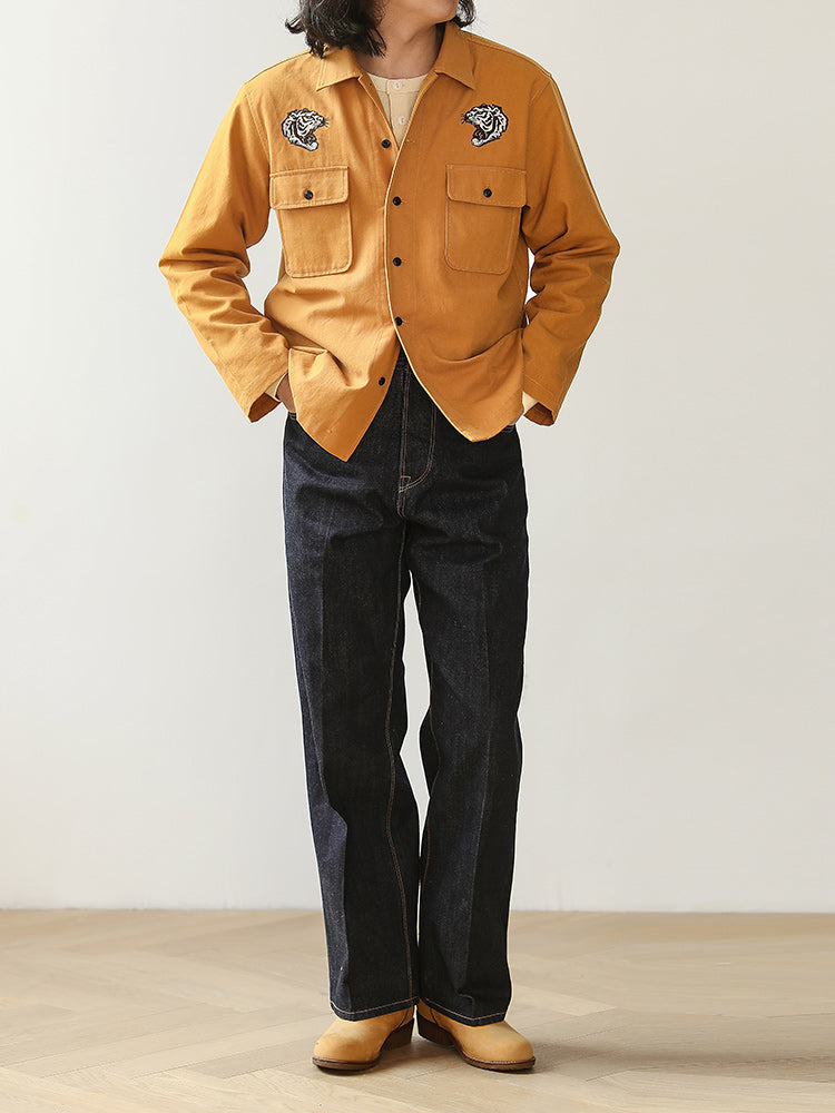 Yokosuka tiger head embroidery souvenir shirt jacket