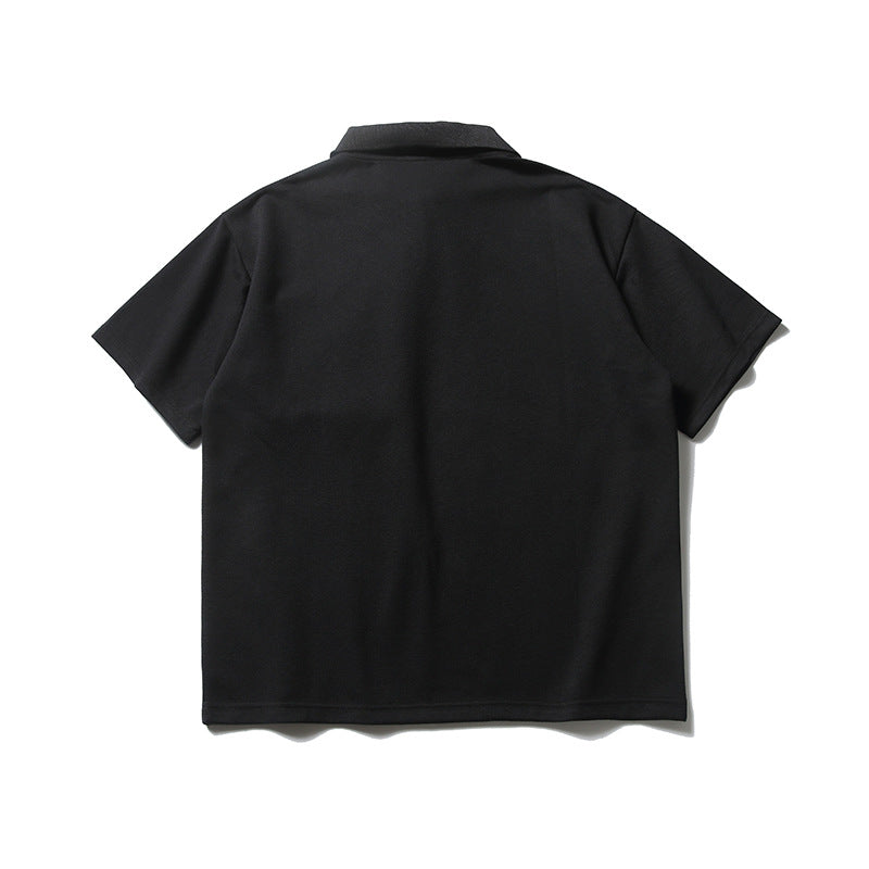 3D multi-button polo shirt with pockets